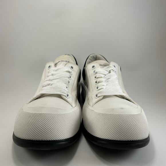 Alexander McQueen Deck Plimsoll Low Sneakers Mens EU 44 US 11 Canvas White Black main image 13